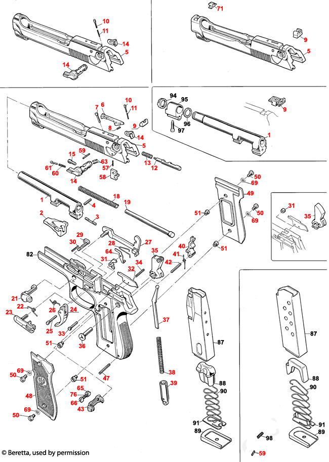 Beretta m9 чертеж