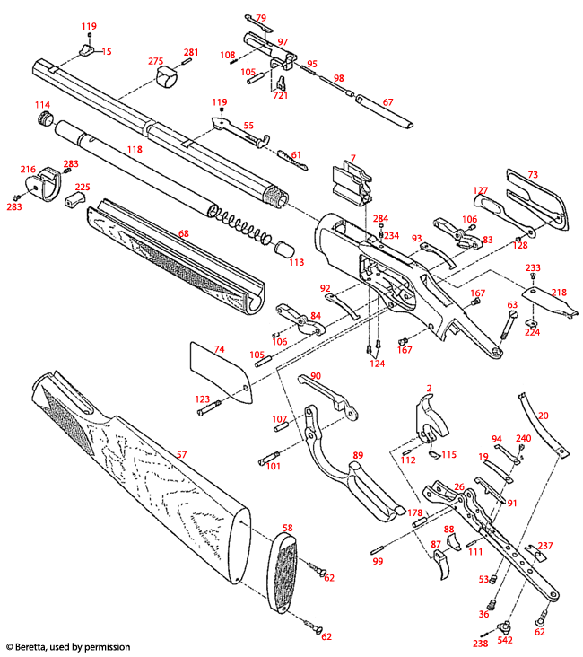 Взрывной чертеж beretta